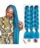 Buy Showjarlly Kanecalon Ombre Jumbo Braid Hair Extensions - 24 Kanecalon Braids in Navy Blue | 3 Series Pack - Ideal for Stylish Hair Braiding - Buy Online on GoSupps.com