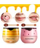 2 Pack Bee Balm Lip Care Set - Exfoliating Honey & Strawberry Lip Scrub, Hydrating Lip Mask with Propolis, Prevents Dryness and Cracks - Includes Lip Brush - Buy Online on GoSupps.com