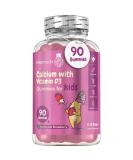 Kids Calcium & Vitamin D3 Gummies - 90 Count - Non-GMO Vegetarian Formula - Strawberry & Vanilla Flavored - 45 Day Supply - Buy Online on GoSupps.com