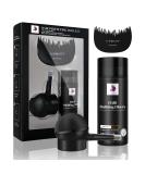 3-in-1 Hair Fiber Applicator Set - Natural Hair Building Fibers for Thinning Hair - Long-Lasting Thickening Spray for Crisp Hairlines - Beard Styling Accessory Included (Dark Brown) - Buy Online on GoSupps.com