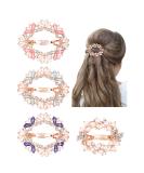 inSowni 4 Pack Gold Glitter Sparkly Gems Crystal Rhinestones Pearls Butterfly Metal French Barrettes Alligator Snap Hair Clips Pins Accessories for Women Girls - Buy Online on GoSupps.com