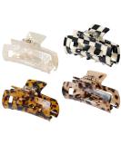 4Pcs Hair Claw Clips, Acetate Hair Banana Barrettes, French Butterfly Jaw Clips, Mermaid Color Crab Hairpin, Leopard Print Stylish Hair Accessories for Women Girls - Buy Online on GoSupps.com