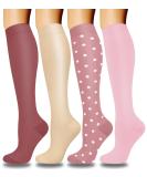 Actinput 4 pairs of compression stockings for women men colorful support stockings compression socks for sports flight running travel cycling nurse 4101 - Rosa L -XL - Buy Online on GoSupps.com