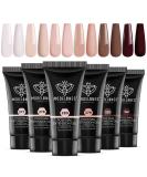 Modelones Poly Nail Gel 6 Colors Nude Skin Tones Collection - French Manicure DIY Design, Builder Gel Set for Poly Extension, Home Salon Beauty Gift - Buy Online on GoSupps.com