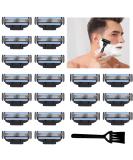 20 Pack Razor Blades - Men's Hairdressing & Shaving Refills with Security Caps & Black Brushes | Perfect Gift for Men - Buy Online on GoSupps.com