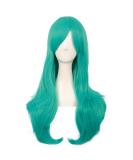 MapofBeauty 28 Inch Women's Side Bangs Long Curly Cosplay Wig - Light Sea Green - Buy Online on GoSupps.com