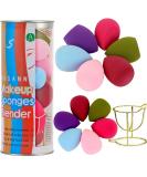 12pcs Makeup Sponge Blender Set with Holder - Flawless Beauty Blender for Liquid & Powder Foundation - Gift for Women - Buy Online on GoSupps.com