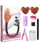 Acrylic Nail Manicure Practice Hand - Flexible & Movable with 300PCS Nail Tips - Buy Online on GoSupps.com