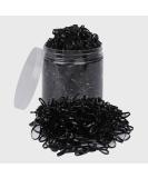 2000 Mini Elastic Hair Ties - Soft Black Rubber Bands in Plastic Box for Baby Girls Wedding Hairstyles & Small Dreadlocks - Buy Online on GoSupps.com