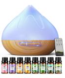 Buy Aroma Diffuser with Essential Oils Set - 500 ML Remote Control 14 Color Lights Humidifier for Large Rooms - Timers & Auto Shut-Off - Buy Online on GoSupps.com