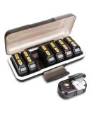 Weekly Pill Organizer - AM PM 7-Day Detachable Case for Vitamins & Fish Oils | Moisture-Proof Travel Pill Box (Black - Buy Online on GoSupps.com