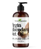 Sweet Essentials Organic Macadamia Nut Oil 8oz - 100% Pure Food Grade Oil for Dry Skin Eczema & More | Imported from Italy - Buy Online on GoSupps.com