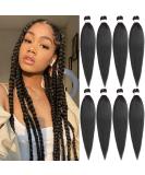 Leeven 8 Packs Pre Stretched Braiding Hair Extension Yaki Texture Hot Water Setting EZ Braids Kanekalon Hair for Coi Leray Braids Black Braiding Crochet Hair Extensions /20 Inch 1B# 20 Inch (Pack of 8) 1B - Buy Online on GoSupps.com