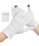 5 Pairs 100% Cotton Moisturizing Gloves - Touch Screen Friendly with Wristband and Washing Bag - Medium Size for Eczema and Dry Skin Therapy - Buy Online on GoSupps.com