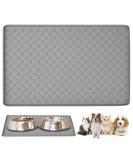 48x30cm Dog Food Mat - Food Grade Silicone, Spill-Proof, Raised Edges, Anti-Slip, Waterproof - Grey - Buy Online on GoSupps.com