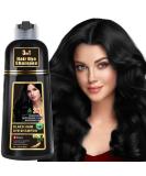 RUNBEN 3 in 1 Black Hair Dye Shampoo - Herbal Gray Hair Coverage for Women & Men Natural Plant Formula - 500ML - Buy Online on GoSupps.com