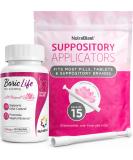 NutraBlast Boric Acid Vaginal Suppositories 600mg - 30 Suppositories & 15 Applicators - Made in USA - Buy Online on GoSupps.com
