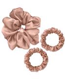 Jeopoom Silk Hair Tie Set - 3PCS 11cm & 6cm Pink Hair Rings for Women & Girls - Durable Ponytail Hair Accessories - Buy Online on GoSupps.com