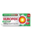 Nurofen Express Liquid Capsules 200mg - Fast Headache & Period Pain Relief - 16 Capsules - Buy Online on GoSupps.com