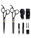 Sirabe 10 PCS Hair Cutting Scissors Set, Professional Haircut Scissors Kit with Cutting Scissors,Thinning Scissors, Comb,Cape, Clips, Black Hairdressing Shears Set for Barber, Salon, Home - Buy Online on GoSupps.com