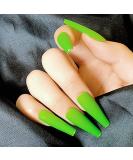 Sethain Ballerina False Nails - Blue Long Coffin Press-On Nail Art for Women & Girls | Complete Cover Green - Buy Online on GoSupps.com