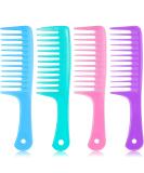 Anti-Static Large Tooth Detangle Comb Set for Long and Curly Hair - 4 Pieces (Light Blue, Purple, Pink, Cyan) - Buy Online on GoSupps.com