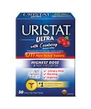 Uristat Ultra UTI Pain Relief Tablets Fast Urinary Tract Infection Relief of Urinary Pain Burning Urgency Maximum Strength Cranberry Flavored Coating 30 Tablets 30 Count (Pack of 1) UTI Pain Relief - Buy Online on GoSupps.com