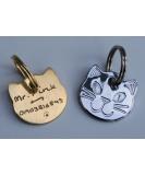 Paradise Pets Personalised Solid Chrome Durable Cat Head Pet ID Tag Disc WITH LONG LASTING DEEP HAND ENGRAVING - ENGRAVED FREE (SILVER) - Buy Online on GoSupps.com