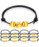 12Pcs Softball Charm Bracelets - Adjustable Wristbands for Women & Teens | Sport Party Favors & Gifts | Baseball Team Inspirational Bracelet - Buy Online on GoSupps.com