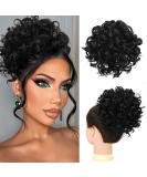 RUWISS Messy Bun Short Curly Drawstring Ponytail Extension Loose Hair Bun Hair Pieces for Women High Temperature Synthetic Hair Bun Extension Natural Black 1 Count (Pack of 1) Natural Black - Buy Online on GoSupps.com