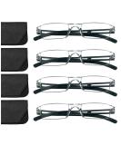 Hubeye 4 Pack Frameless Reading Glasses - Anti-Blue Light Comfortable 2.50 Diopter Spectacles for Men & Women with Glasses Holster - Buy Online on GoSupps.com