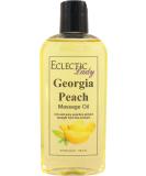 Georgia Peach Massage Oil - 4 oz | Sweet Almond & Jojoba | Aromatherapy & Relaxation | Preservative Free - Buy Online on GoSupps.com