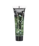 Holographic Chunky Face & Body Glitter Gel by Moon Glitter - Green - Cosmetic Festival Glitter Face Paint for Face Body Hair Nails - 12ml - Buy Online on GoSupps.com