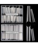 Elevate Your Nail Game with 480PCS XL Clear Nail Tips - Half Cover Coffin & C Curve for Acrylic Nails - Professional Quality for Salons & Home Use - Buy Online on GoSupps.com