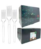 Oojami 300 Piece Heavy Duty Clear Plastic Forks - Ideal for Home, Office, Weddings, Parties, Picnics, Restaurants - 300 Forks - Buy Online on GoSupps.com