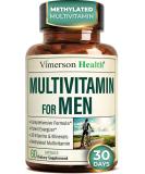 Vimerson Health Multivitamin for Men - Daily Mens Multivitamins & Multiminerals Supplement for Energy, Focus and Performance. Mens Vitamins A, C, D, E & B12, Zinc, Calcium, Magnesium & More. Multi Vitamin Capsules - Buy Online on GoSupps.com