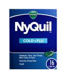 Vicks Nyquil Cold and Flu Nighttime Relief Liquid Capsules 16 Count 16 Count (Pack of 1) - Buy Online on GoSupps.com