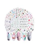 Summer Nail Art Stickers - 29 Self Adhesive Decals for Manicure DIY - Flamingo, Leaves, Cactus Design - Women, Girls, Kids Craft - Buy Online on GoSupps.com