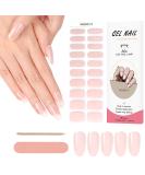 Kalolary 20 Pieces Nail Stickers - Gel Nail Polish Full Wraps UV/LED Cured Strips with File & Stick for Women & Girls - Naked Pink - Buy Online on GoSupps.com
