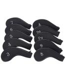 Sword & Shield Neoprene Zipper Golf Club Iron Head Covers - Set of 10, Black - Buy Online on GoSupps.com