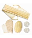 ATTEASAY Exfoliating Loofah Back Scrubber - 5 Pack | Eco-Friendly Biodegradable Body Scrubber Set for Women and Men - Buy Online on GoSupps.com