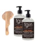 Tgin Hair Gel Curl Bomb 13 oz - Moisturizing Curl Gel for Dry Curly Hair with Frizz Control & Olive Oil - Bundle with Wooden Comb (Pack of 2 - Buy Online on GoSupps.com