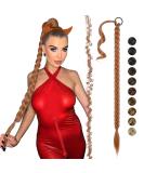 Fine Braid Extensions - 75 cm Copper Red Ponytail with Hair Tie | Premium Braid Art for Women - Buy Online on GoSupps.com