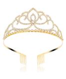 FASOTY Gold Crystal Tiara Crown for Women - Elegant Bridal Headband for Wedding, Prom, Birthday - Princess Hair Accessory with Combs - Buy Online on GoSupps.com