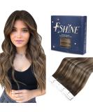 FSHINE Tape In Hair Extensions - Real Hair Balayage Dark Brown & Medium Brown 20 Pieces 35cm #2/6/3 & #2/6/2 - Buy Online on GoSupps.com