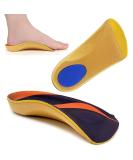 Arch Support Insoles for Plantar Fasciitis | RooRuns 3/4 Orthotic Inserts - Cushion for Flat Feet & Heel Pain Relief - Buy Online on GoSupps.com