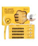 QueWel Self-Adhesive Eyelash Clusters - Natural Look Individual Extensions 32 pcs Reusable DIY Easy for Beginners (ZN01) - Buy Online on GoSupps.com
