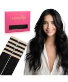 Buy If-Salt Tape Extensions - 10pcs Real Hair Deep Black 40cm 25g - Invisible Smooth Hair Extensions for Girls - Buy Online on GoSupps.com