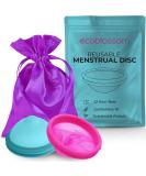 Ecoblossom Menstrual Disc - Set of 2 Reusable Menstrual Cups, Silicone Period Cup Assortment in Magenta (1 Small + 1 Large) - Buy Online on GoSupps.com
