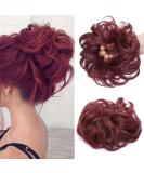 Wine Red Messy Hair Scrunchies for Women - 35g Scrunchy Bun Up Do Ribbon Ponytail Extensions - Buy Online on GoSupps.com